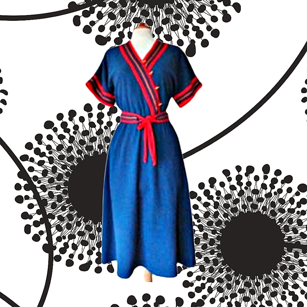 1960s Pitava Århus faux wrap wool dress